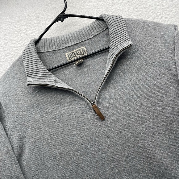 Duluth Trading Co Other - Duluth Trading Sweater Mens XL Gray 1/4 Zip Cotton Blend Pullover Mock Neck Warm